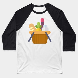 Groceries flat illustration design Baseball T-Shirt